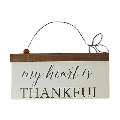 Black, Brown & White MDF & Iron Sentiment Wall Hanger, 8.5x7 in