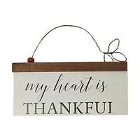 Black, Brown & White MDF & Iron Sentiment Wall Hanger, 8.5x7 in