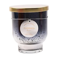 Candied Apple Scented Black, Clear & Gold Glass Candle, 16 oz