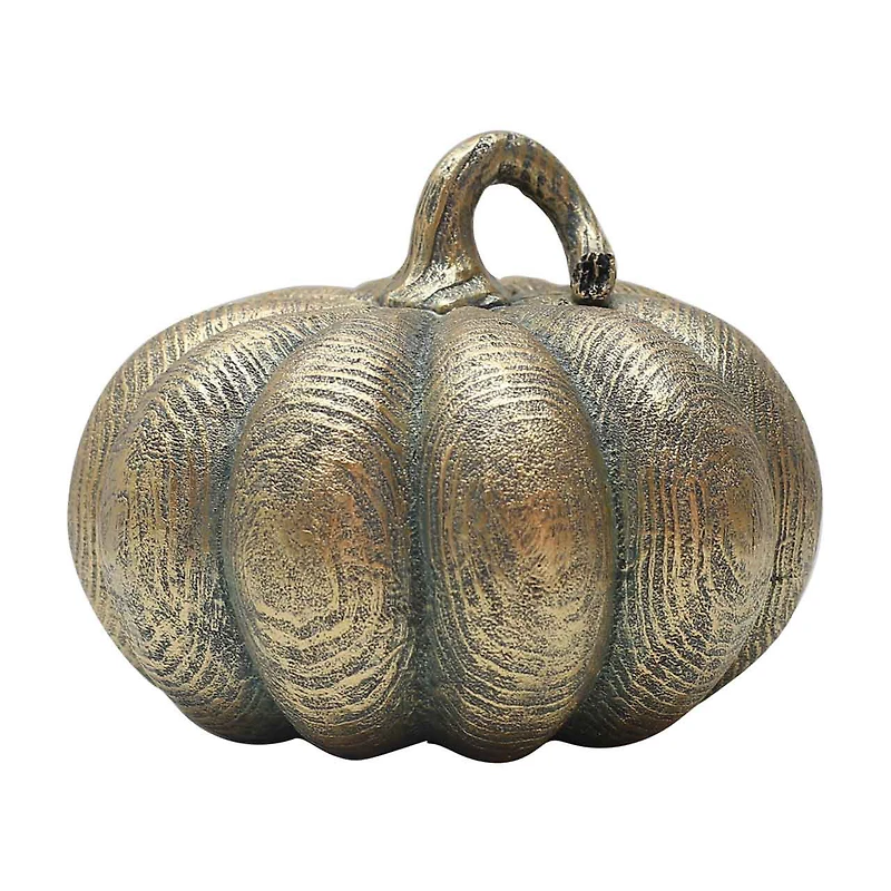 Bronze Resin Metallic Pumpkin Decor