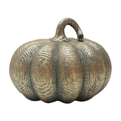 Bronze Resin Metallic Pumpkin Decor