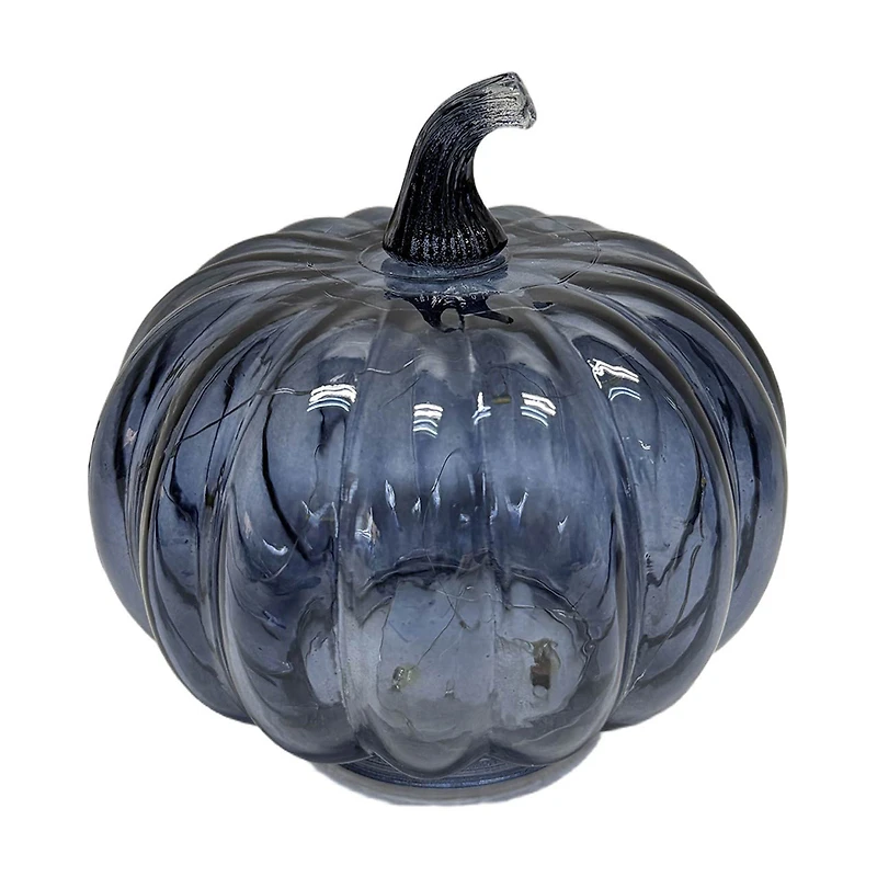 Blue Ombre Glass Pumpkin Decor