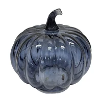 Blue Ombre Glass Pumpkin Decor