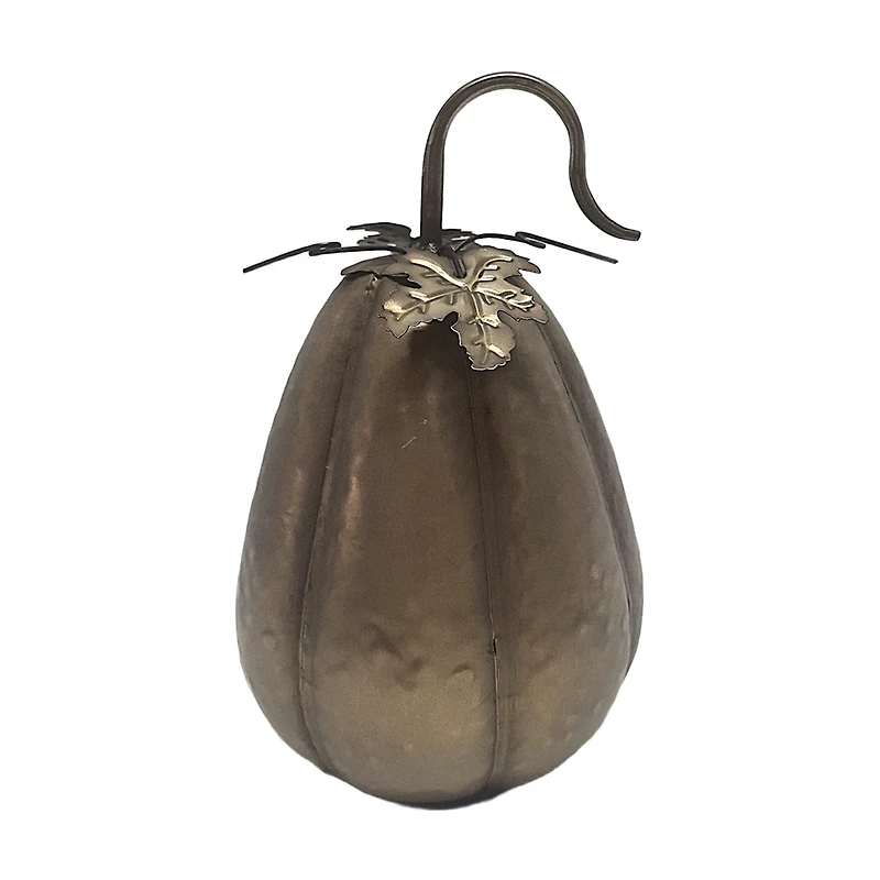 Bronze Metal Tall Pumpkin Decor
