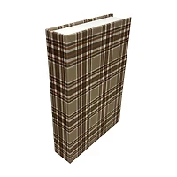 Fall Harvest Plaid Faux Book Storage Box, Medium