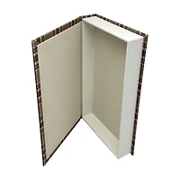 Fall Harvest Plaid Faux Book Storage Box, Medium