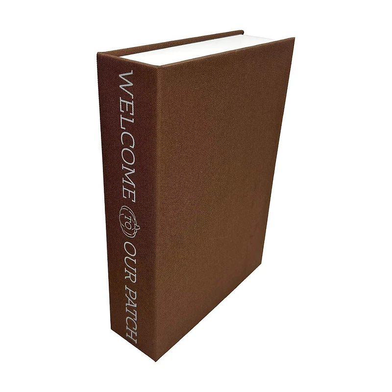 Fall Harvest Brown Faux Book Storage Box, Large