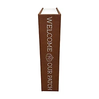Fall Harvest Brown Faux Book Storage Box, Large
