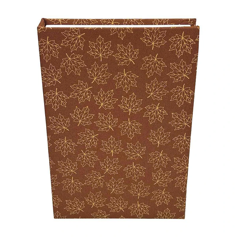 Fall Harvest Foilage Leaves Faux Book Storage Box, Small