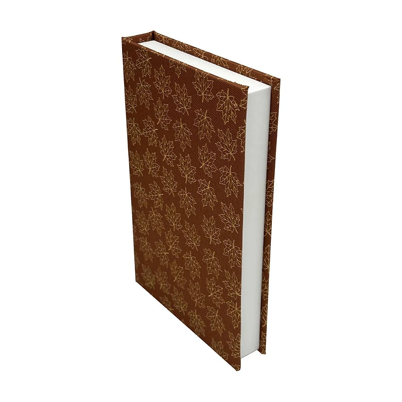 Fall Harvest Foilage Leaves Faux Book Storage Box, Small