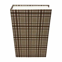 Fall Harvest Plaid Faux Book Storage Box, Large