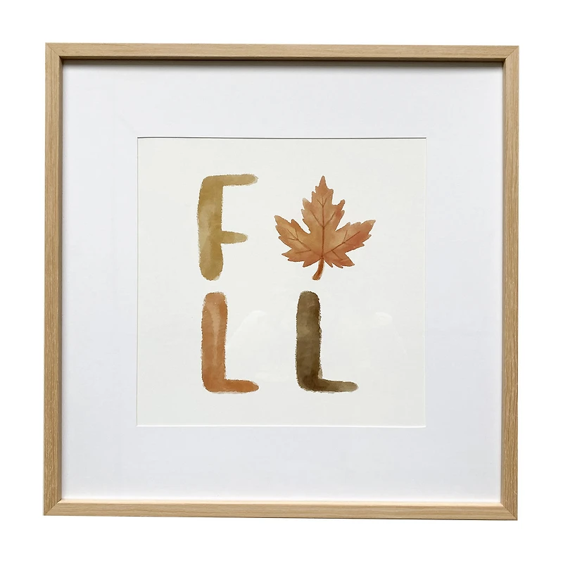Brown & White MDF Fall Wall Art, 24x24 in