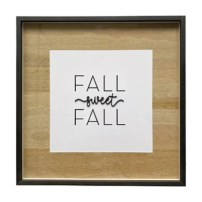 Brown & White MDF Fall Wall Art, 18x18 in