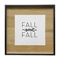 Brown & White MDF Fall Wall Art, 18x18 in