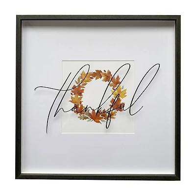 Multicolor MDF Thankful Wall Art, 18x18 in