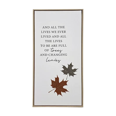 Green, Red & White MDF Leaves Wall Art, 25x13 in