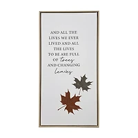 Green, Red & White MDF Leaves Wall Art, 25x13 in