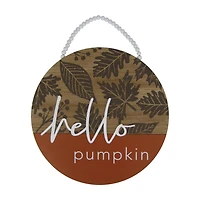 Harvest Hello Pumpkin Roud Wall Hanger, 18 in