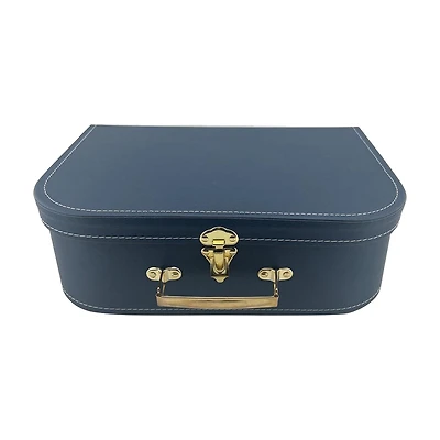 Blue & Gold Cardboard Decorative Trunk Box, 13x4 in