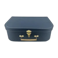 Blue & Gold Cardboard Decorative Trunk Box, 13x4 in