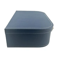 Blue & Gold Cardboard Decorative Trunk Box, 13x4 in