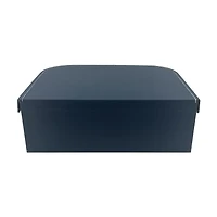Blue & Gold Cardboard Decorative Trunk Box, 13x4 in