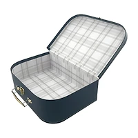 Blue & Gold Cardboard Decorative Trunk Box, 13x4 in