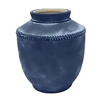 Distressed Blue Glaze Ceramic Vase