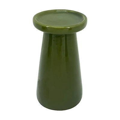Fall Harvest Green Ceramic Pillar Candleholder
