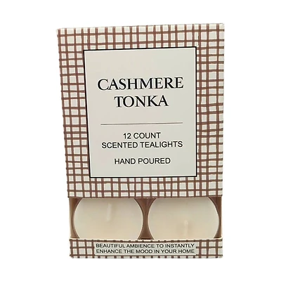 Cashmere Tonka Scented Tealight Candles, 12 ct