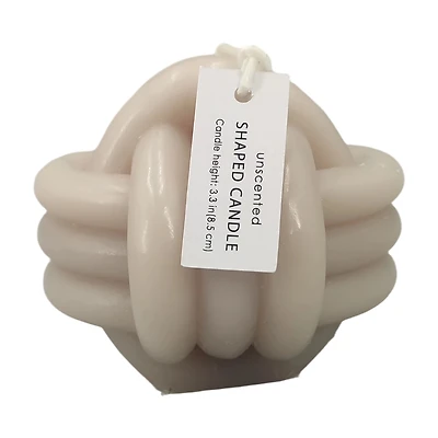 Gray Knot Shaped Unscented Candle 3.3 in