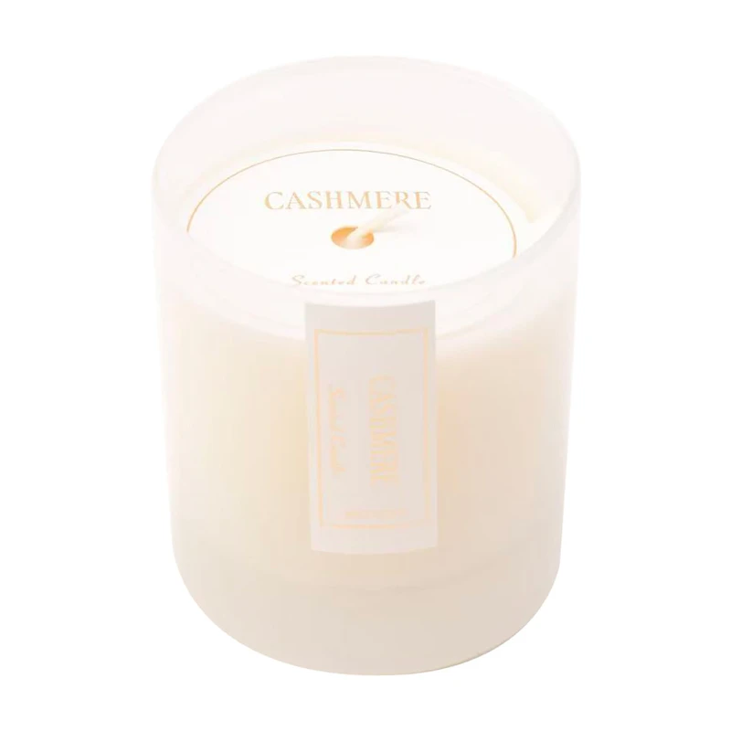 White Cashmere Scented Glass Candle, 8 oz