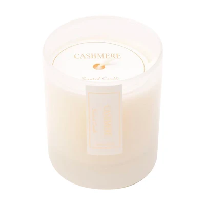 White Cashmere Scented Glass Candle, 8 oz