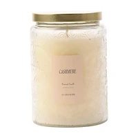 Cashmere Scented Clear Glass Jar Candle with Metal Lid, 21.5 oz