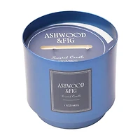 Ashwood Fig Scented Blue Metal Jar Candle, 17 oz