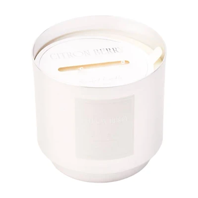 Citron Berry Scented Silver Metal Jar Candle, 17 oz
