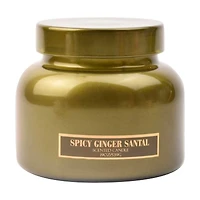 Spicy Ginger Santal Scented Glass Jar Candle with Lid, 19 oz