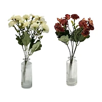 Artificial Wildflower Arrangement in Glass Vase