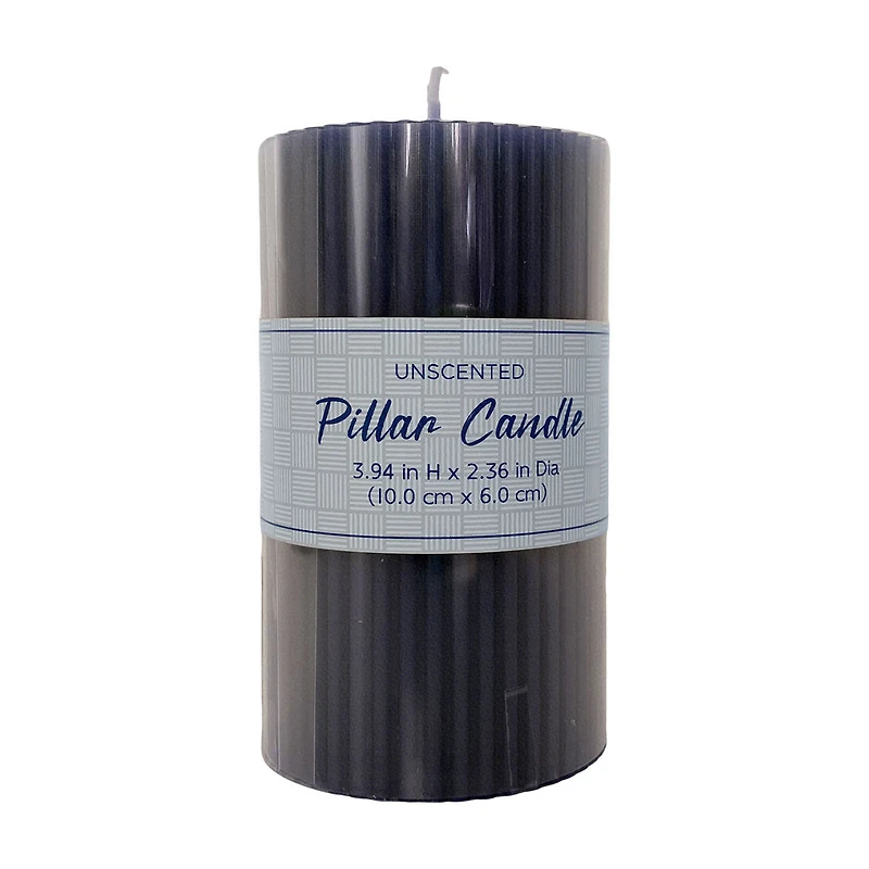 Ribbed Pillar Candle