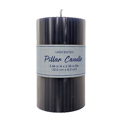 Ribbed Pillar Candle