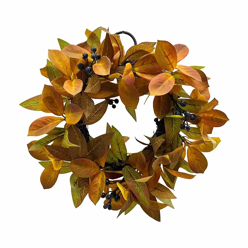 Berry Leaf Wreath, 10 in