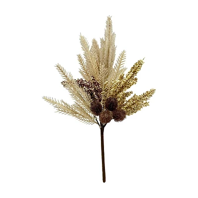 Fall White Artificial Floral Pick, 14 in