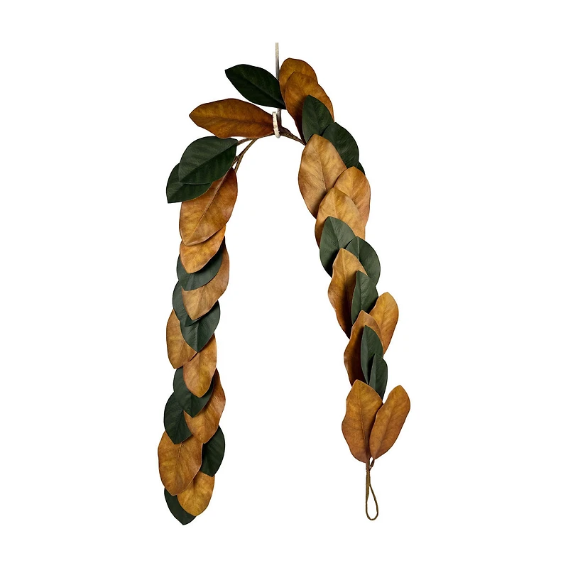 Fall Green Plastic Magnolia Leaf Garland, 60 in
