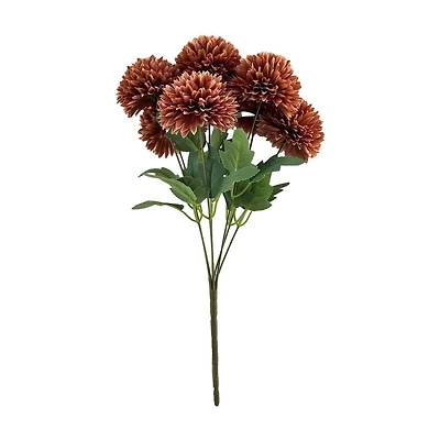 Fall Harvest Red Artificial Chrysanthemum Bush, 14 in