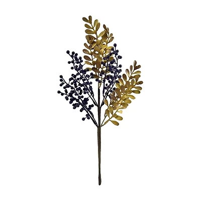 Fall Harvest Artificial Blue Berry Pick, 14 in