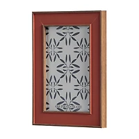 Orange Photo Frame with Blue Patterned Mat, 4x6 in