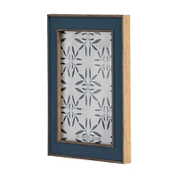 Blue Photo Frame with Patterned Mat, 5x7 in