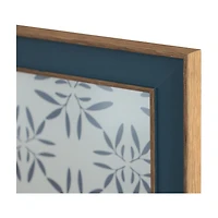 Blue Photo Frame with Patterned Mat, 5x7 in