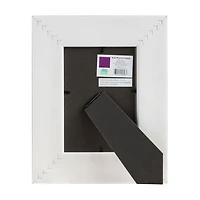 White and Wood-Tone Cross-Embossed Photo Frame, 4x6 in