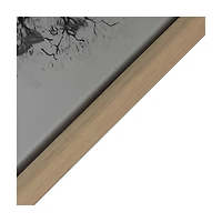Summer Wintery Snow Tree Canvas Art with Wood Grain Frame, 15x30 in